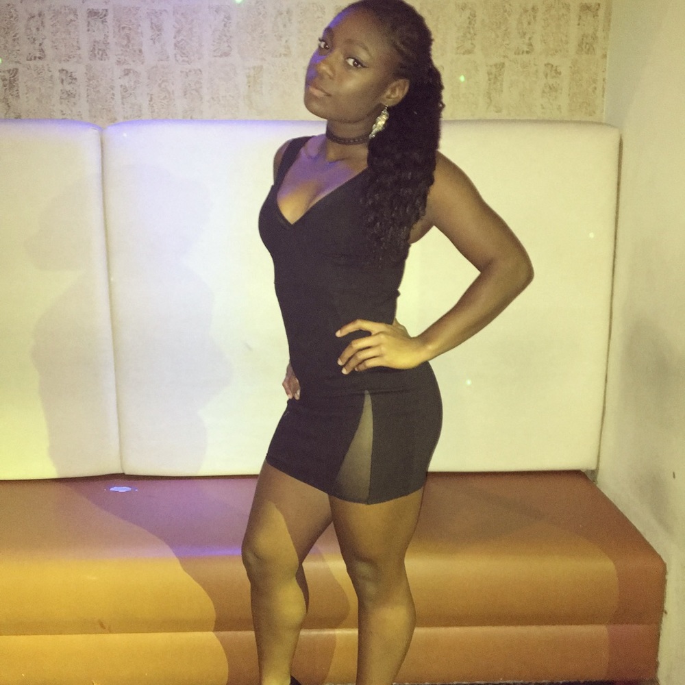 Bodycon Black Mesh Dress